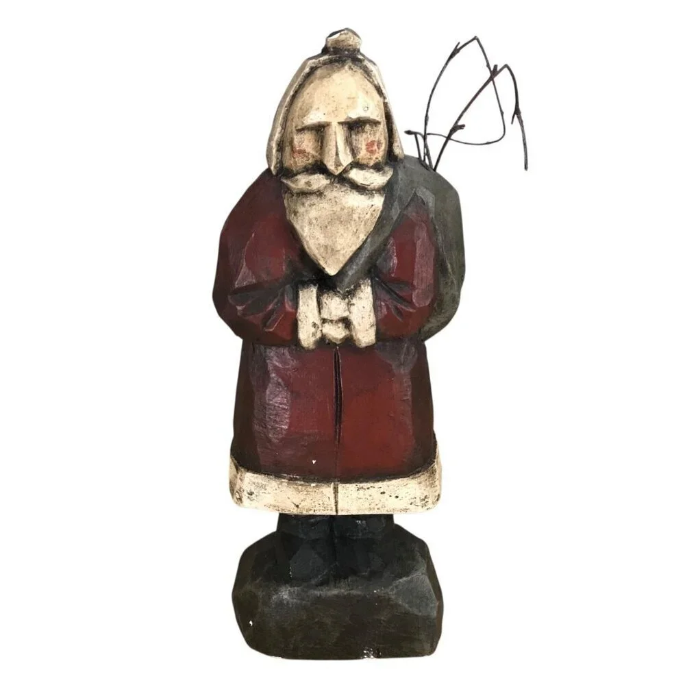 Vintage Fairfield Folk Art Belsnickel Santa Chalkware Christmas Primitive Coat